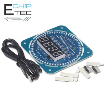 Безплатна доставка DS1302 Електронна такса часа въртящи led дисплей творчески температурен дисплей Часовник САМ модул