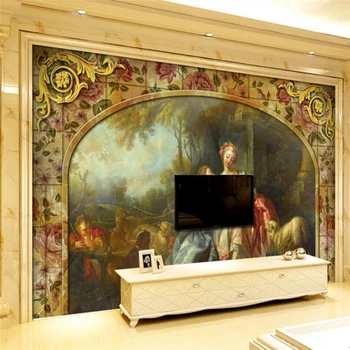 бейбехан Потребителски тапети 3d стенописи трите царски аристократични двореца на европейската класическа стенни живопис 3d тапети
