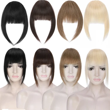Богат избор от 14 г френската бретон с висками за жени, бретон с ресни от истински човешки коси, изкуствена коса, кафяви директни направления за изграждане на