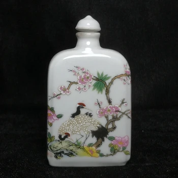 Боядисване на китайски фарфору, Журавлиные цветя, бутилка от по смъркане на тютюн за птици Размер на старата колекция от подаръци 9,2 см