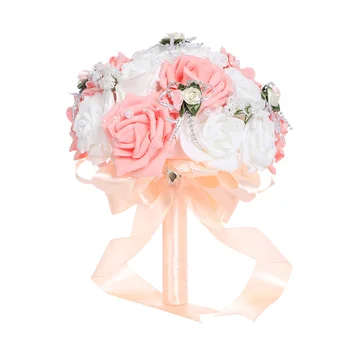 Булчински Букети за младоженци sisters Pink Малки Розови Копринени Рози Аксесоари за букет изкуствени Цветя de mariage