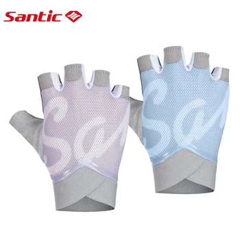 Велосипедни ръкавици Santic, дамски летни ръкавици, с къси пръсти, колоездене, спортни ръкавици с полупальцами, дышащее кормило екипировка