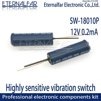 Високо-чувствителен сензор за вибрации SW-18010P Сензор пружинен превключвател на наклона на топката с двойно топка пружинен сензор за промяна В 12 0,2 ma