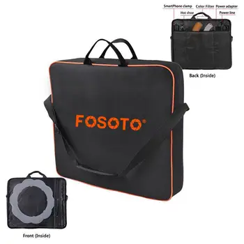 висококачествена Свързана чанта fosoto, Orange Чанта за носене Околовръстен лампи RL-18, статив и на всички аксесоари в рамките на 18