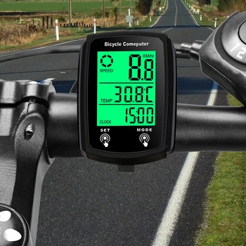 Водоустойчив велосипеден компютър, Кабелна измерване на скоростта на велосипеди Мини-измерители на скоростта колоездене Хронометър спортен таймер Мтб Аксесоари Черно нов