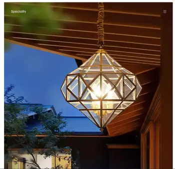 Външни висящи лампи D38cm H38cm, стълбище в стил свещи, коридор, дом градина, бронзови фантазия висящи лампи, led, лампа, маса за хранене,