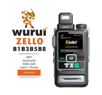 Глобалната версия на zello WiFi Bluetooth TXQ 258 POC преносима радиостанция Android 5.1 Проверка на SIM карта 3G, 4G B1B3 B5 без ограничение на разстоянието