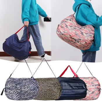 Голяма сгъваема чанта за пазаруване, екологични чанти за многократна употреба, за съхранение, преносима чанта на едно рамо за пътуване, модни джобни чанти за храни