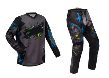 Гореща разпродажба!Панталони от джърси MX, комплект екипировка за мотокрос, Фланелка и панталони, състезателен костюм, комбинация за каране на мотоциклет