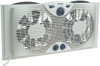 Двухоконный вентилатор с два 8-инчови дискове, ръчно управление, 3 настройки за скорост, бял, климатик, сгъваема вентилатор, въздушен охладител, ръчно фен