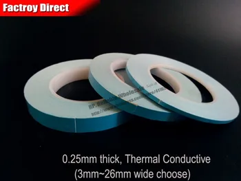 (дебелина 0,25 mm) (широчина 3 мм ~ 26 mm) Изберете * Двойно залепваща теплопроводящая лента с дължина 20 м за led модул за осветление алуминиеви панели