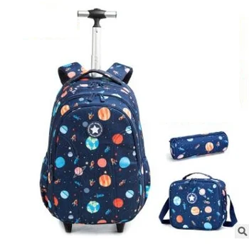 Детска чанта за количка на колела, училищен раница на колела за момчета, детски училищен раница на колела за момичета, пътни чанти на колички за багаж