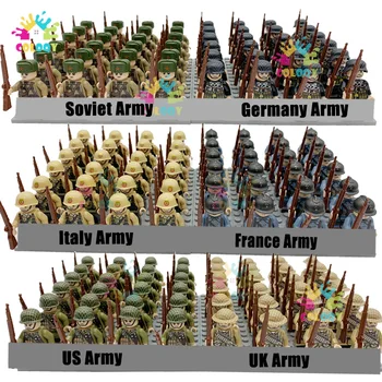 Детски играчки Войници от Втората световна война, градивни елементи, национална армия, мини-фигури, военни тухли, забавни играчки за момчета, коледни подаръци