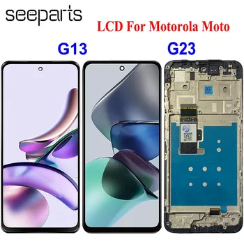 Добре тестван за Motorola Moto G13 LCD сензорен дисплей, дигитайзер, възли за Мото G23, разменени на екрана на дисплея