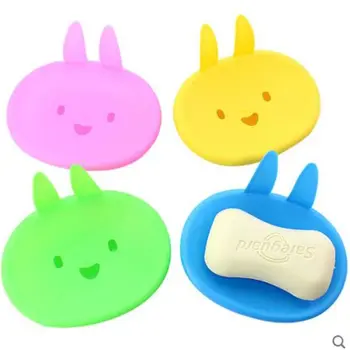 Домакински cartoony сладък заек, двупластова препарат за съдове с улыбающимся лице в банята, Креативна