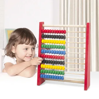 Дървена abacus с 10 редовете разноцветни мъниста, сметка, образователна играчка за деца по математика, уреждане на сметки, детски играчки, образователни