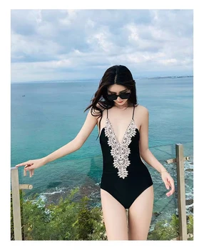Жена цял бански, модел 2023, нова лятна черна секси демонстрация, тънка капачка за корема, изгарящо пролетта бикини