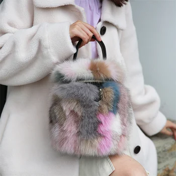 Женската кожа чанта, нова луксозна чанта от лисьего кожа, цветни bag-чанта с голям капацитет, очарователен дамски изключителна луксозна кожа чанта