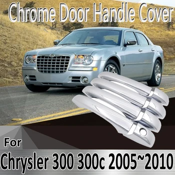 За Chrysler 300 300c MK1 2005 ~ 2010 Луксозен 2006 етикети за стайлинг на коса, украса, хромирана рамка, която дръжка, капак, ремонт на автомобилни аксесоари