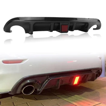 За Infiniti Q50 2014-2017 Заден Дифузьор Броня За Устни ABS, изработени От Въглеродни Влакна/Черен Гланц за Отработените газове Скоба Спойлер Табела Led Лампа