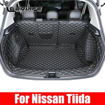 За Nissan Tiida 2017 2018 2019 2020 2021 2022 Килим Подложка За Багажника Тава Авто Заден Багажник Товарен Мат Открит Лист Аксесоари За Килими