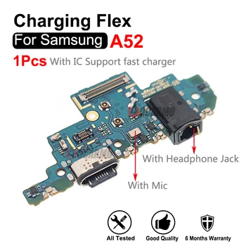 За Samsung Galaxy A52 SM-525 Бързо Зареждане С жак за слушалки Micphone USB зарядно устройство ще захранване на Зарядно устройство, Зарядно Устройство, Порт Гъвкав Кабел с Ремонтна Част