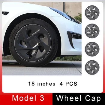 За Tesla Model 3, шапки ступиц, 18-цолови ABS, затъмнени капаци за колелата в стил медни монети, изработени по поръчка, 2017-2023, защитни джантата 4 бр.