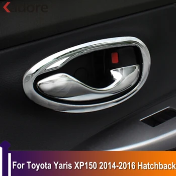 За Toyota Yaris XP150 2014 2015 2016 автомобил, вътрешна врата копчето, тампон върху чаша, защитен стикер, аксесоари, хром