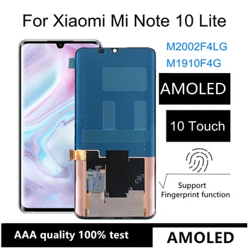 За Xiaomi Mi Note 10 Lite M2002F4LG AMOLED LCD дисплей за Подмяна на сензорния екран При събирането или Xiaomi Note10 Lite M1910F4E LCD
