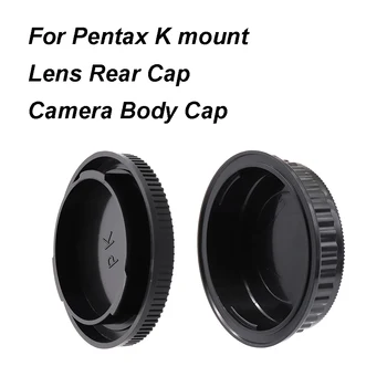 За обектив Pentax K mount Задната част на капака/Капачката на тялото на фотоапарата Пластмасова Черна капачка за обектива Комплект седалките PK за Pentax K1 K5 K10 K20 и т.н.