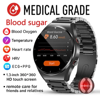 Здравословни Нива на Глюкоза В Кръвта Смарт Часовници Мъжки Спортни ЕКГ + ТОЧКИ за Мониторинг на VSR на Кръвното Налягане, на телесната Температура, Умни Часовници За Huawei, Xiaomi