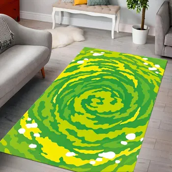 Зелен вихър килим, килимче за пода, нескользящий мат, трапезария, хол, мек килим за спалнята