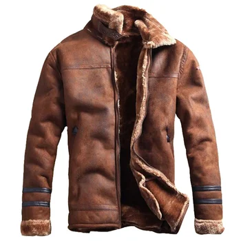 Зимно яке в руски стил, ежедневна мода градинска дрехи, мъжки кожени якета от изкуствена кожа, палта, кадифе C235