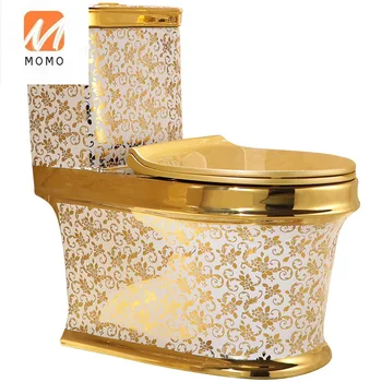 Златен tuhao gold персонализирани тоалетна Креативен Цветен тоалетна чиния със защита от миризмата на керамична тоалетна-4002-a Биологичен тоалетна Closestool
