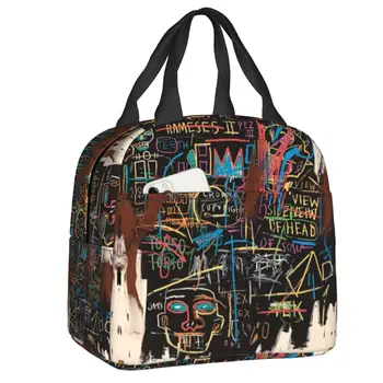 Известната new york чанта за обяд в стил стрийт арт, графити Баскии, разменени термоизолированный обяд-бокс за съхранение на продукти за пикник, чанти-тоут