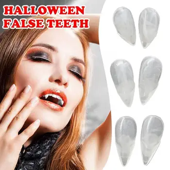 Изкуствени зъби вампир на Хелоуин, ужасяващ костюмированная парти за възрастни и деца, прозрачни зъби на Хелоуин, фалшиви протези за cosplay I3B1