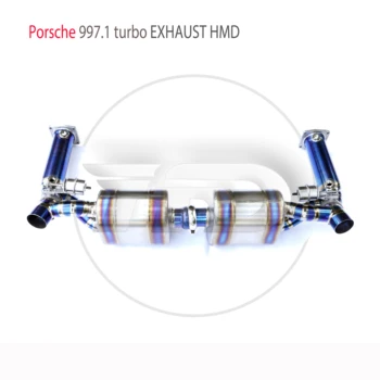 Изпускателната система е от титанова сплав HMD подходящ за Porsche 911 997.1 Turbo автоматична модификация на електронен клапан Catback Pipe
