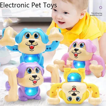 Интелигентни електронни играчки за домашни животни, гласово управление, переворачивающееся животно с музика, на разходка, кувыркание, пълзене, детски подаръци