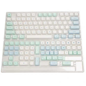 Капачки за ключове XDA PBT за 135 Клавиши Механична Клавиатура Keycap Ice Crystal Mint Боядисват Под Директна Доставка