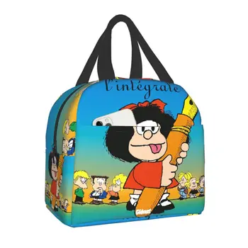 Класически Mafalda Изолиран Обяд-Бокс за Работа, Училище, Quino Cartoon Mang, Топло-Хладно, Топло Обяд-Бокс, Дамски, Детски Чанти За Пикник