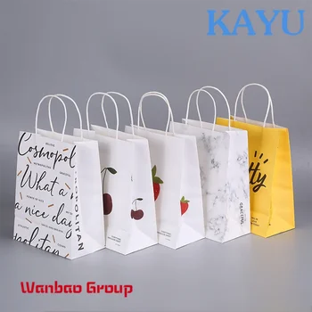 КМ оптовое производство на персонални кафяви малки рециклирани хартиени опаковъчни торбички пакетирана храна за вкъщи за продажба