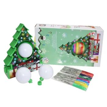Коледна топка с графити, Вълшебна коледна елха, занаяти, топка с ръчно изрисувани, цветни яйца, подаръци за деца, декорации с електрическа рисувани