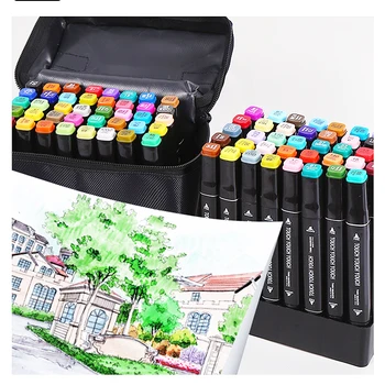Комплект маркери за рисуване, двуглавые цветни маркери, маслени маркери за рисуване, художествени ученически пособия, канцеларски материали