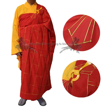 Комплект от 2 теми, халат на будистки монах Хайцин Кеса, рокля ряса настоятел, форма шаолиньского кунг-фу, костюм за бойните изкуства, тай-чи, най-високо качество