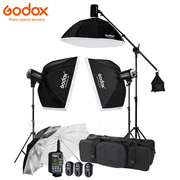 Комплект студийната светкавица Godox 3x E300 300Ws/E250 250Ws + Софтбокс 60x90 см + Осветление поставка 2 м и стрела + Спусъка FT-16