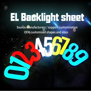 Конфигуриране на номер 0-9 10 бр./лот EL лист на EL подсветка на панела El лист ELSticker фолио + инвертор dc 3