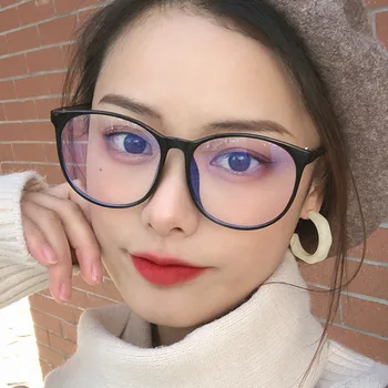 Корейската версия на рамки за очила с големи кръгли лица, антисиневой рамки за очила, жена просто лице може да бъде оборудвано с очила за късогледство, плосък огледало