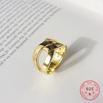 Корейското пръстен от сребро 925 проба, модерно златен пръстен с гиперболой, женски мъжки бижута