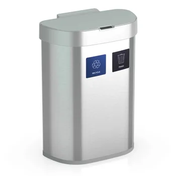 Кофа за боклук Контейнер за отпадъци от неръждаема стомана безконтактен кухненски 21 галон