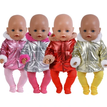 Куклени якета за 17-инчов кукли 43-46 см, стоп-моушън облекло за американската момичета, зимни екипировки за новородено, топло палто + гамаши, подарък за дете